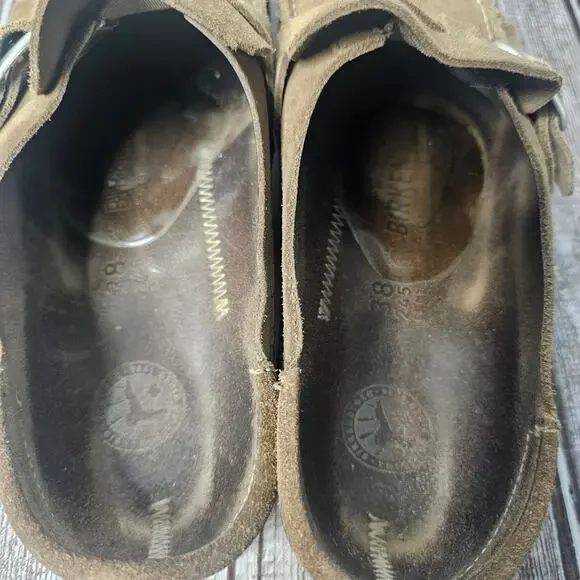 Birkenstock Buckley suede leather slip on clogs mules slides women's size 38 - Picture 4 of 8